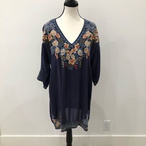 Johnny Was embroidered tunic top Size L